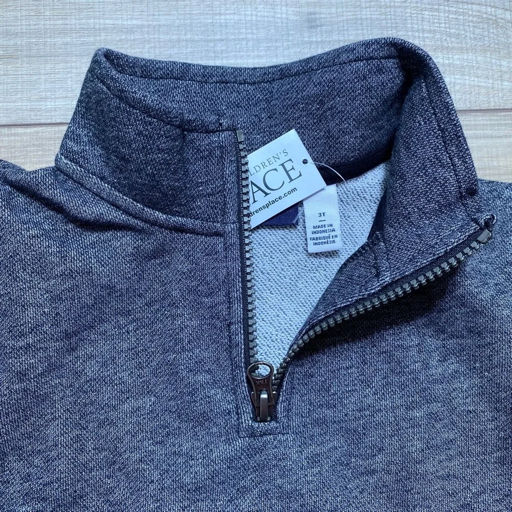 The Children’s Place Boys‎ Half Zip Mock Neck Pullover Size 3T Black